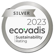 Hopeinen mitali EcoVadis 2023
